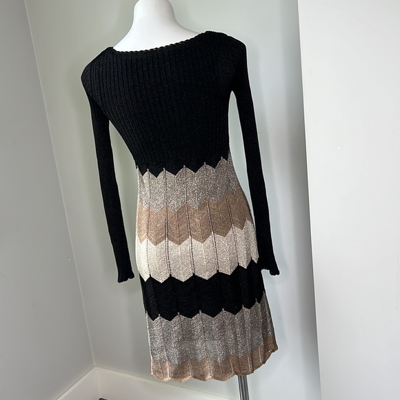Laundry by Shelli Segal Metallic Knit Dress Halloween size XS - Picture 5 of 10